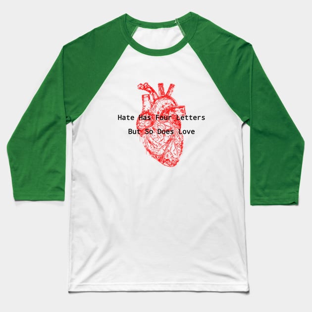 Love Conquers All: A Heartfelt Statement (Positive and clear) Baseball T-Shirt by DigitaFix